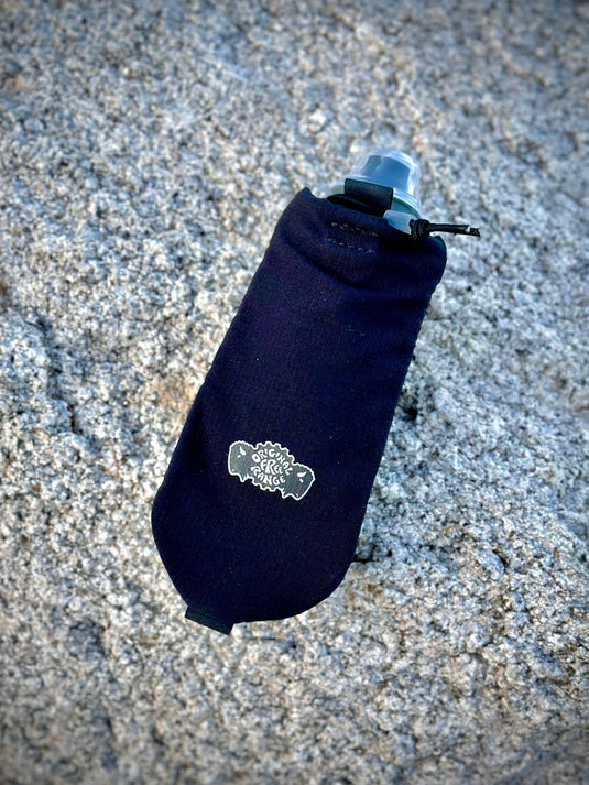 Add-on flask pockets for backpacks.
