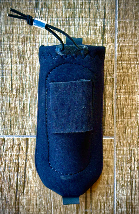 Add-on flask pockets for backpacks.