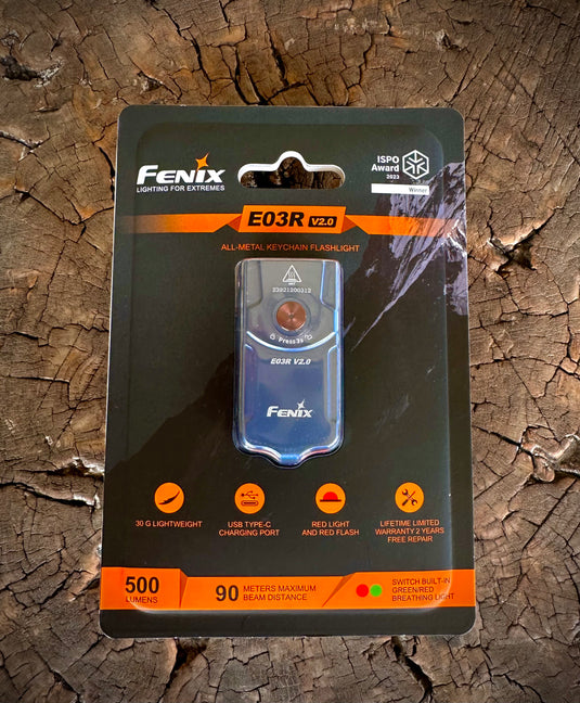 fenix e03r v2.0 keychain rechargeable flashlight Fenix E03R Keychain Light* w/ FREE Nano Mount – Original Free Range