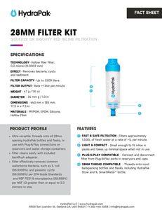 HydraPak 28mm Filter Kit