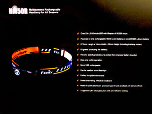 Fenix HM50R V2.0, Mini Trail Headlamp* w/ Helmet Tiedown Kit
