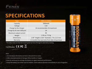 Fenix Li-on USB Rechargeable Batteries*
